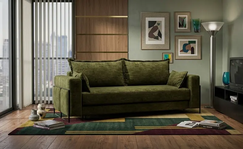 Sofa rozkładana Soreno E - 12 rozmiarów — wizualizacja wygenerowana z pomocą AI